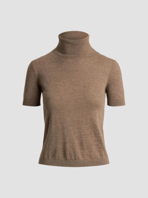 Ralph Lauren Women's Cashmere Short-Sleeve Turtleneck - Beige