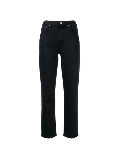 cropped low-rise straight-leg jeans