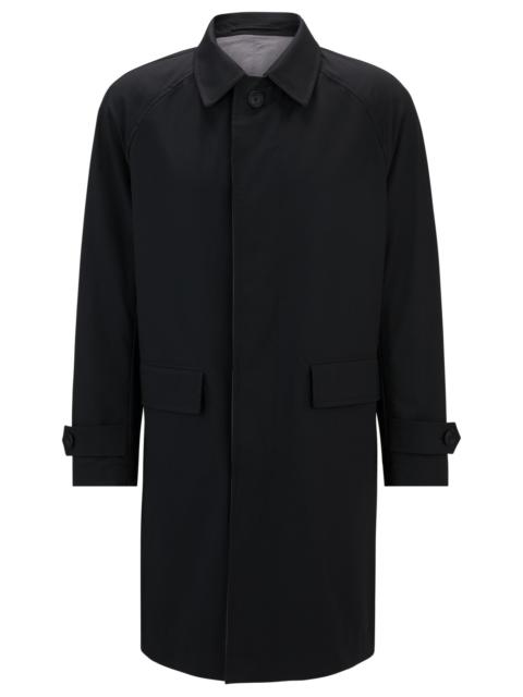 BOSS REVERSIBLE CAR COAT IN WATERPROOF PERFORMANCE-STRETCH MATERIAL