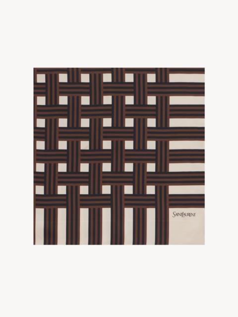 SAINT LAURENT SQUARE SCARF IN WEAVE SILK TWILL