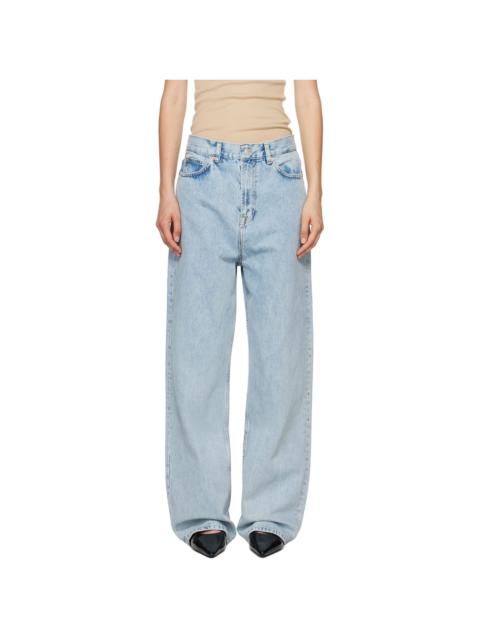 WARDROBE.NYC Blue Low Rise Jeans