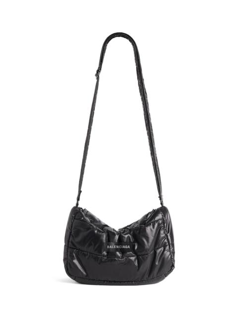 BALENCIAGA Men's Puffer Crossbody Bag in Black