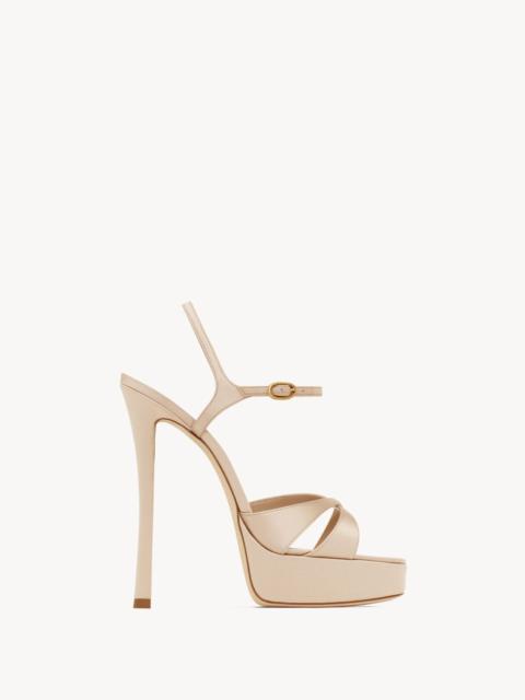 SAINT LAURENT DEBBIE PLATFORM SANDALS IN SATIN CREPE