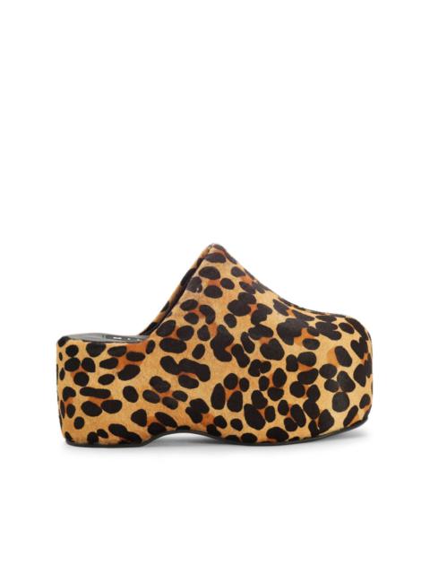 SIMONMILLER Bubble cheetah-print mules