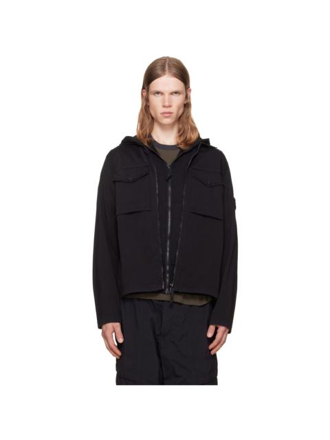 Stone Island Black 1200010 Cotton Organic Satin Overshirt
