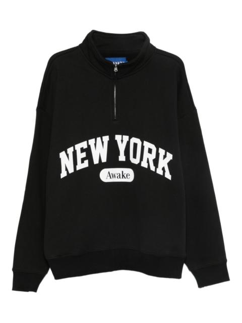 AWAKE NY logo-print half-zip sweatshirt