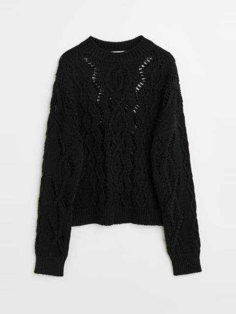 Our Legacy Cable Sonar Roundneck Black Fisherman Wool