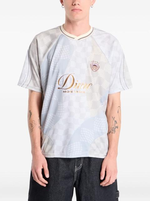 Dime check-pattern emblem-detail T-shirt