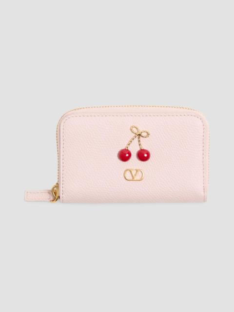 Valentino Women's Zip Wallet in Grainy Calfskin - Rose Quartz