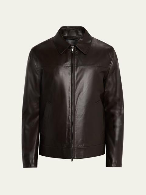 Brioni Men's Cashmere and Silk Jacquard Stripe Crewneck Sweater