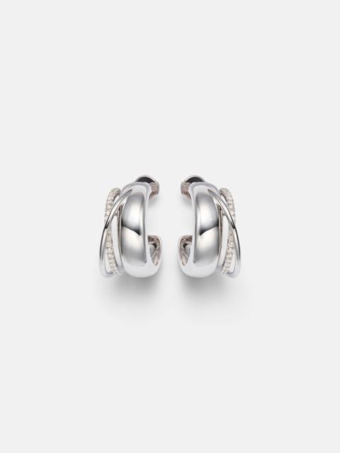 Yvonne Léon Un Deux Trois Lisse 9kt white gold hoop earrings with diamonds