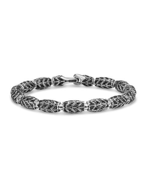 DAVID YURMAN Men's Chevron Bead Bracelet in Sterling Silver - Black Diamond