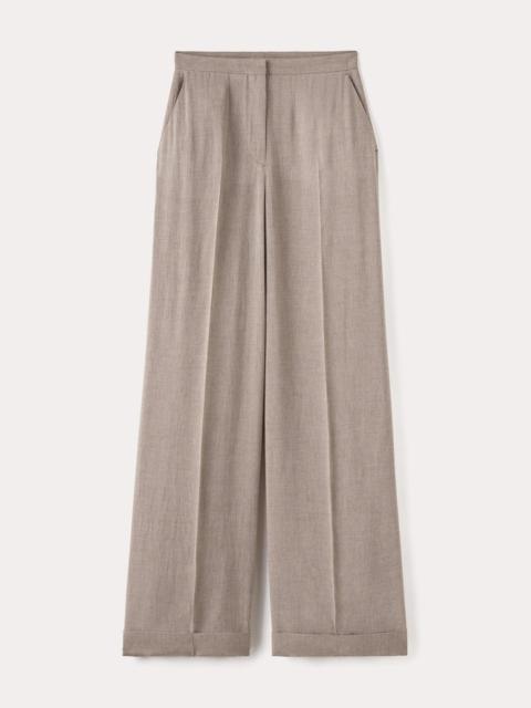 Wide fluid trousers light brown mélange