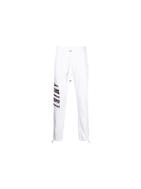 AMIRI AMIRI Paisley Logo Print Elasticated Sweatpants White