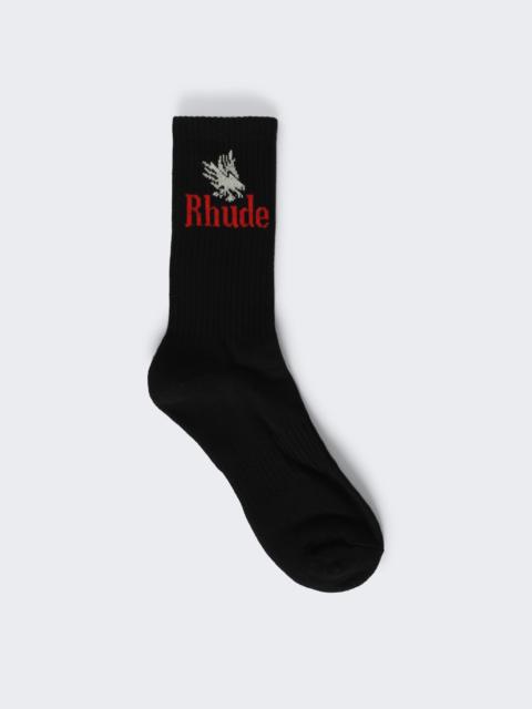 Rhude Eagles Sock Black And Red