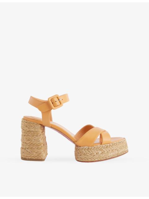 Christian Louboutin Calakala 85 Leather Heeled Espadrilles