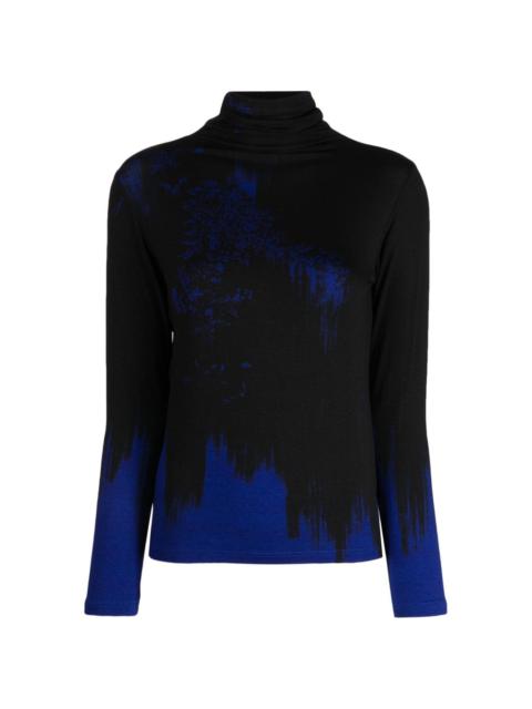 Y's graphic-print high-neck jumper