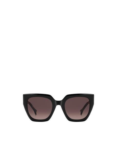 CAROLINA HERRERA monogram-plaque geometric-frame sunglasses