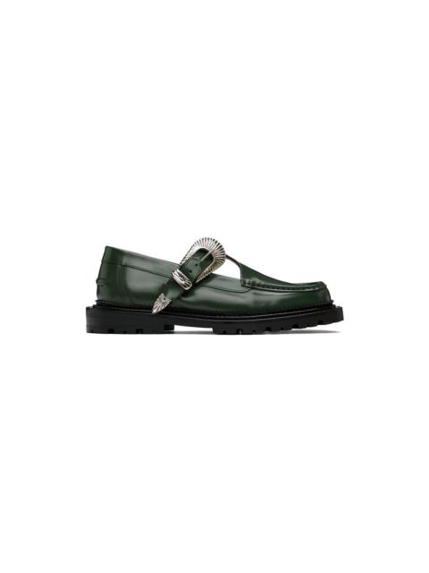 TOGA VIRILIS Green Polished Loafers