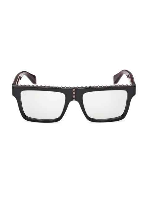 Christian Louboutin Men's Roller 56MM Shield Sunglasses - Black Red Smoke