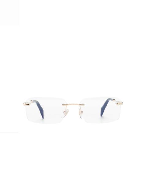logo-plaque frameless glasses