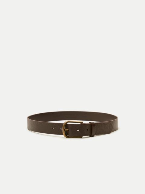 J.CREW Round-buckle belt in tumbled leather