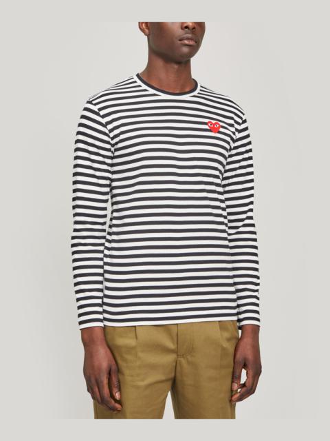 Comme des Garçons PLAY Long Sleeve Stripe Cotton T-Shirt