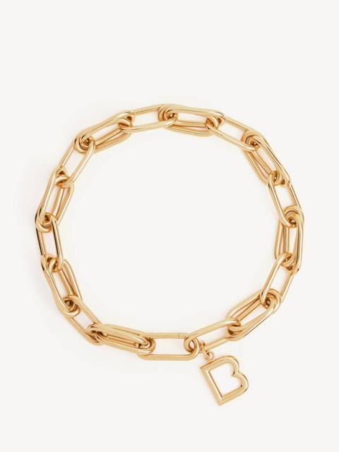 BALENCIAGA Women's B Link Necklace in Shiny Gold