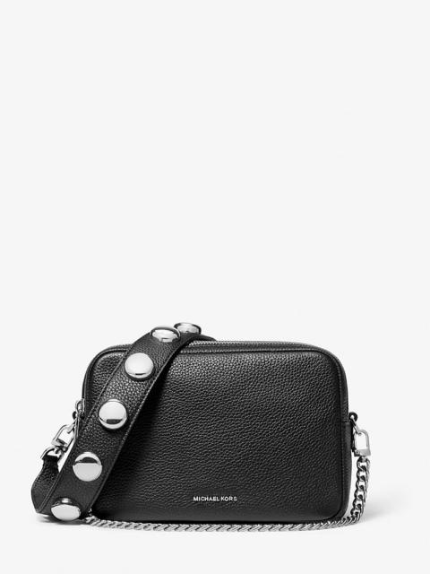 MICHAEL KORS Bryant Medium Studded Pebbled Leather Camera Crossbody Bag