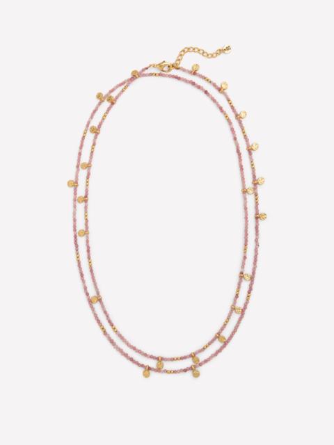 BODEN Double Strand Bead Necklace-Pink