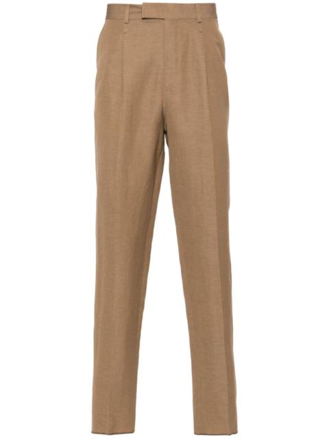 ZEGNA tapered linen trousers