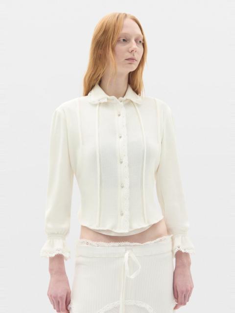 Ann Demeulemeester Isaka Cropped Shirt With Lace Details