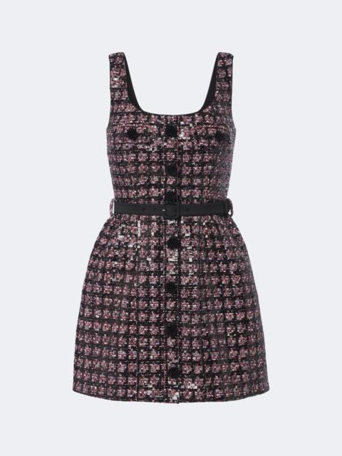 self-portrait Belted embellished tweed minidress
