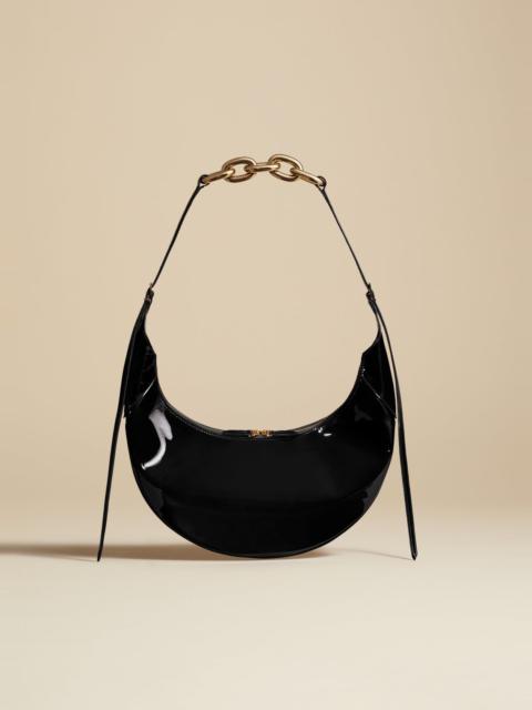 KHAITE The Alessia Shoulder Bag in Black Patent Leather