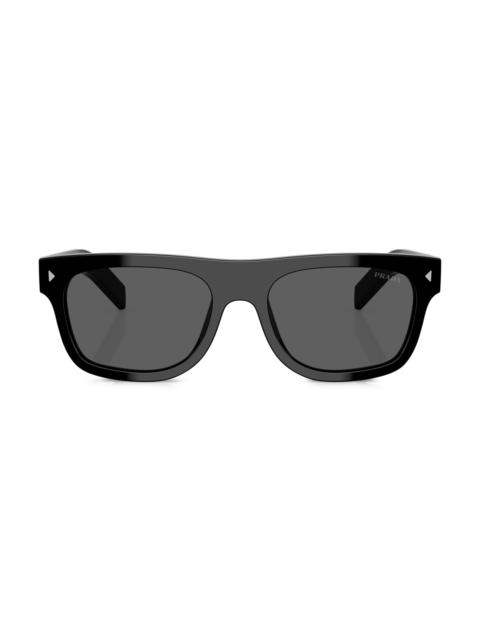 Prada Men's 55MM Pillow Sunglasses - Black