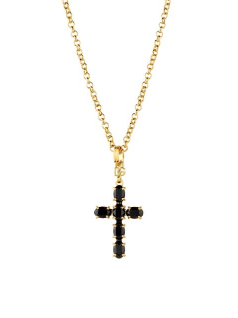 Dolce & Gabbana Women's Goldtone & Glass Crystal Cross Pendant Necklace - Yellow Gold