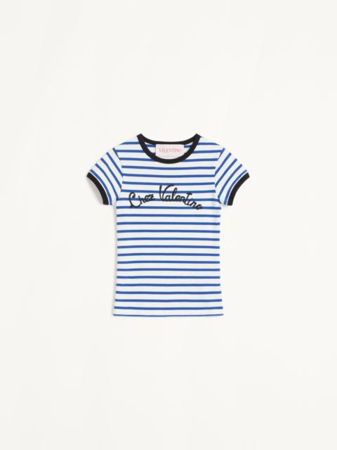Valentino STRIPED JERSEY COTTON T-SHIRT