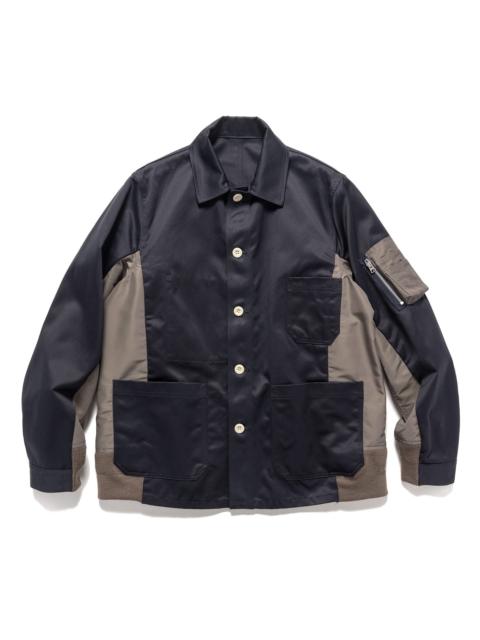 sacai Cotton Chino x Nylon Twill Blouson Navy x Taupe