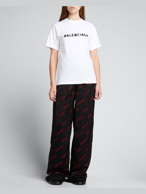 BALENCIAGA Blurry Logo Jersey T-Shirt