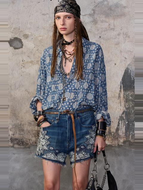 R13 PINTUCK DROP NECK SHIRT