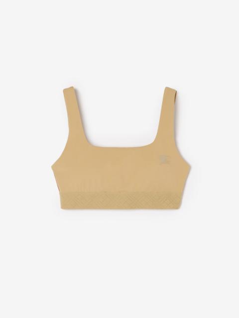 Burberry Check Trim Stretch Nylon Bra Top