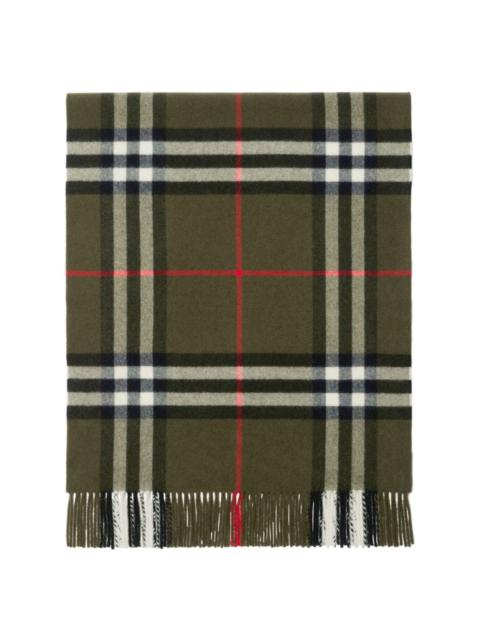 Burberry check-print fringed cashmere scarf