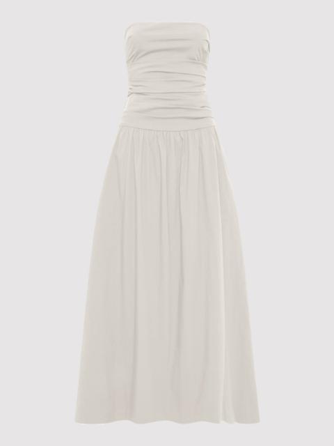 ST. AGNI Gathered Strapless Tie Back Dress - Creme