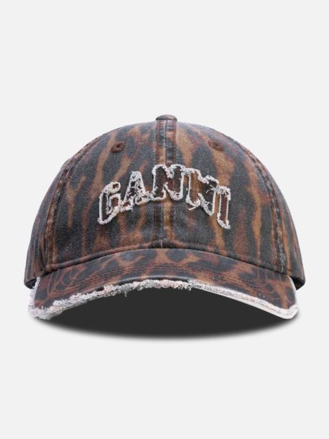 GANNI CAP IN OCELOT LEOPARD