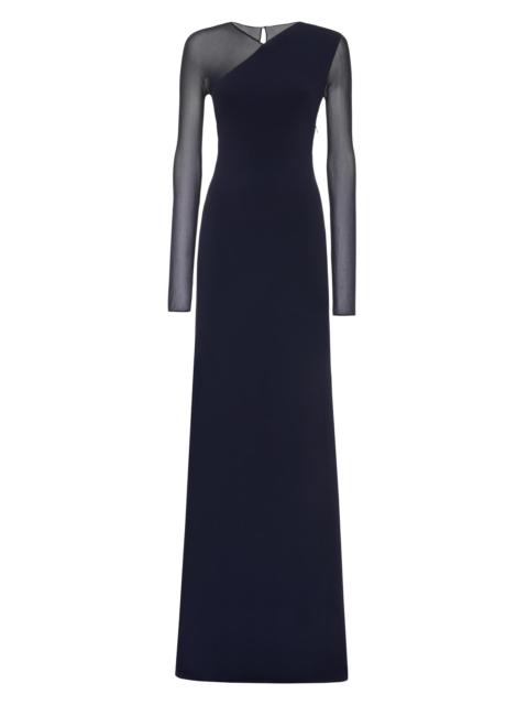 Ralph Lauren Women's Brynn Sheer Sleeve Column Gown - Icon Navy