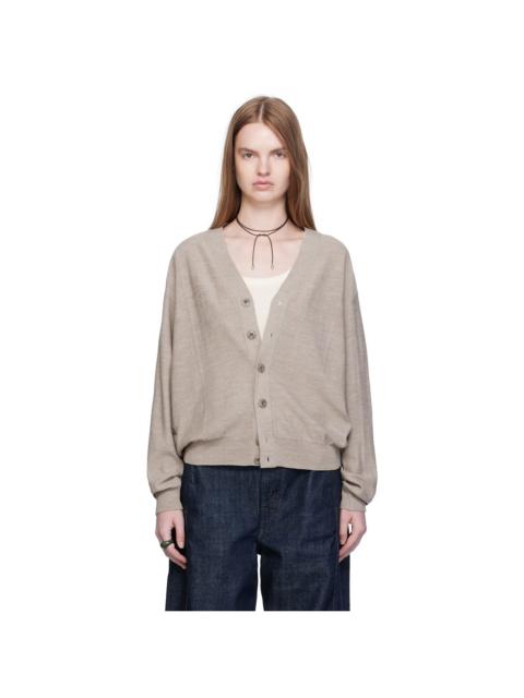 Lemaire Taupe Relaxed Twisted Cardigan