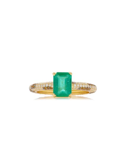 Yvonne Léon Leopard 18K Yellow Gold Emerald Ring