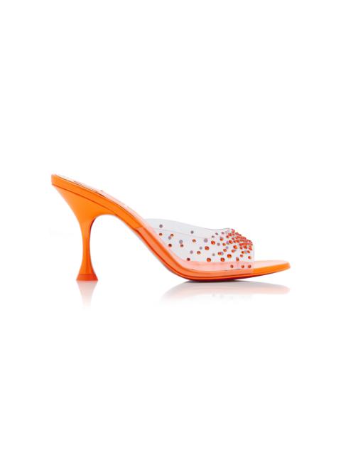 Christian Louboutin Degramule Strass Patent Leather and PVC Sandals orange