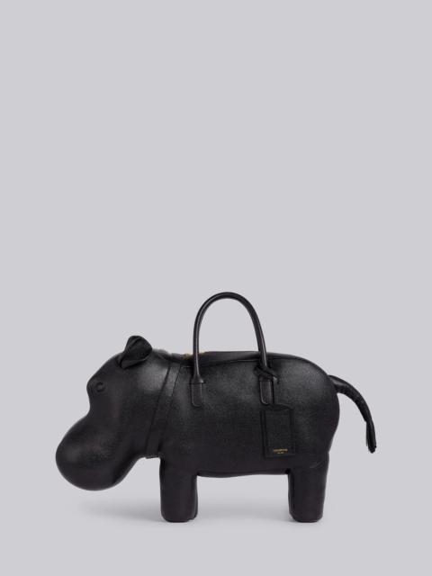 Thom Browne Black Pebbled Calfskin Hippo Bag