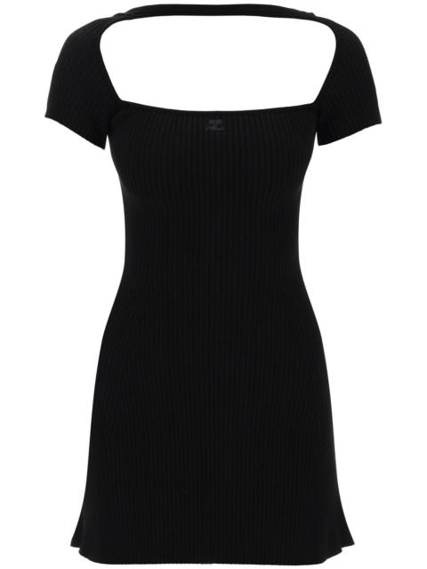 courrèges "HYPERBOLE MINI RIBBED JERSEY DRESS WITH